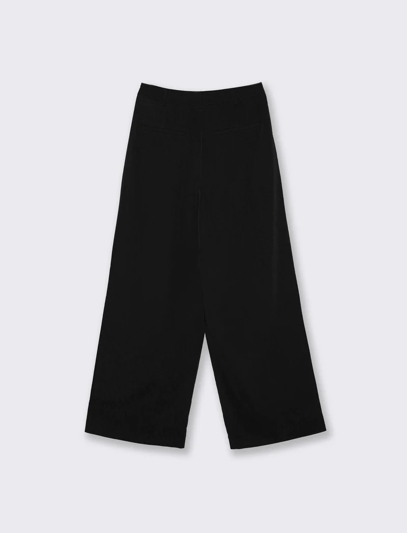 Pantalone Gamba Dritta con Tasche Americane - Nero