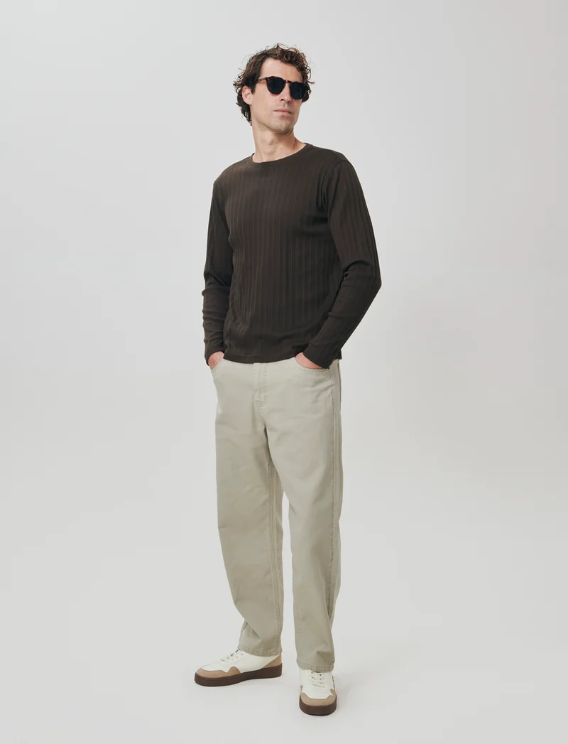 Jeans Baggy Fit Leggero in Denim - Grigio stone