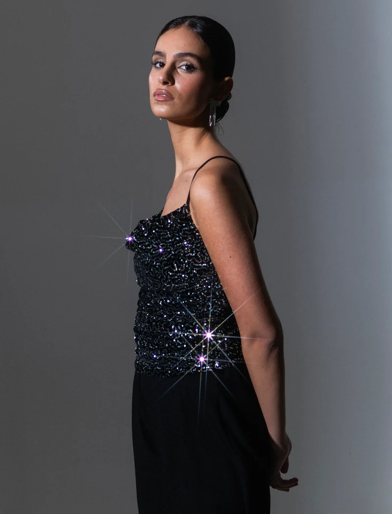 Top in paillettes - Argento