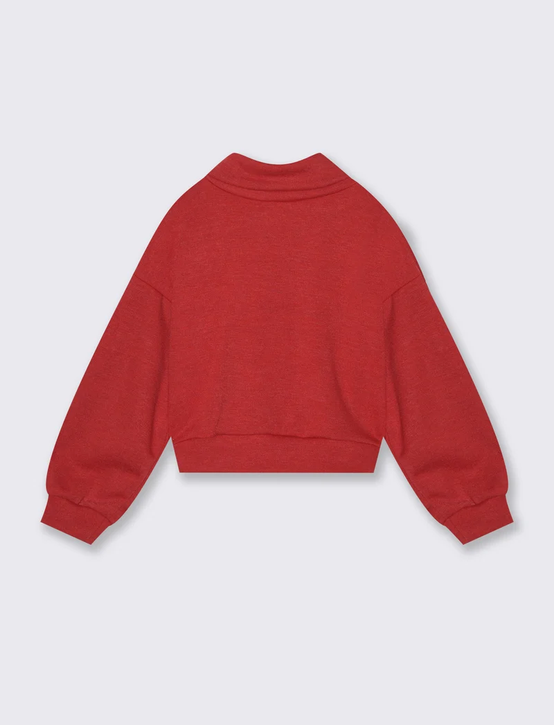 Maglia collo alto da bambina - Rosso