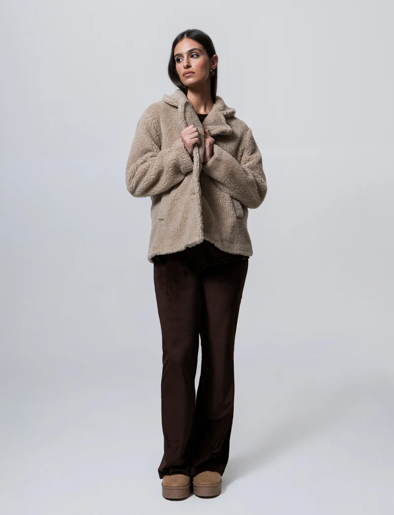 Giacca effetto teddy - Beige