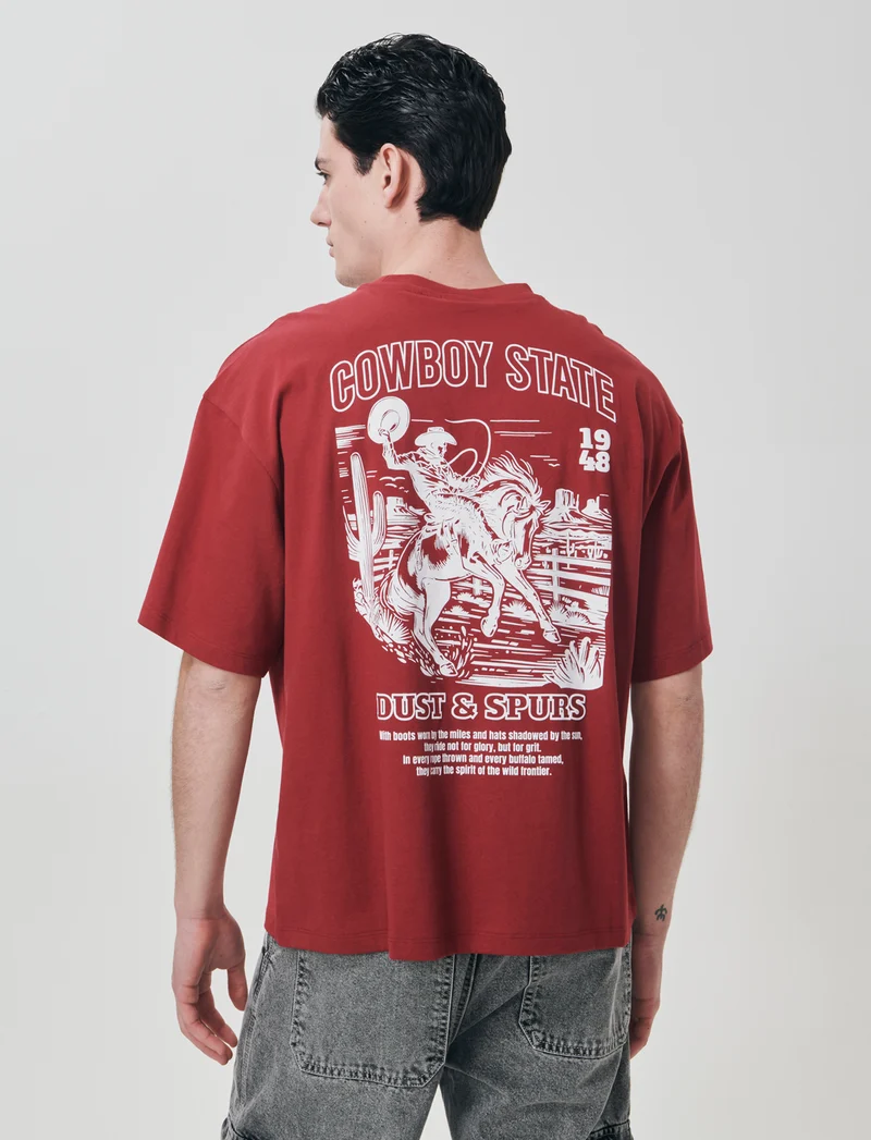 T-shirt girocollo con stampe - Ciliegia
