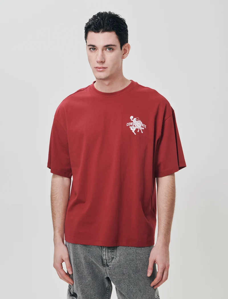 T-shirt girocollo con stampe - Ciliegia