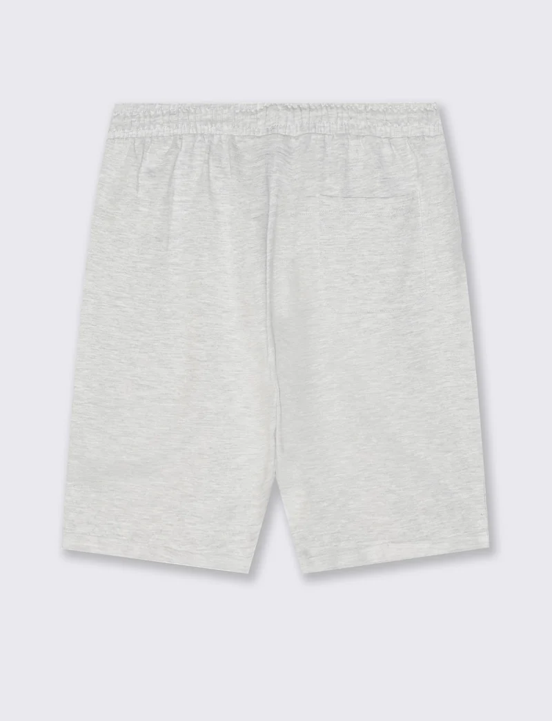 Bermuda in felpa con vita jogger - Grigio mel.