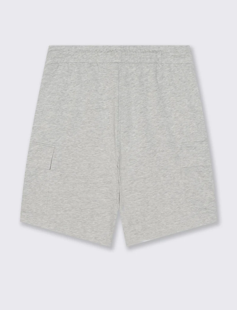 Bermuda felpa jogger con tasche laterali - Grigio mel.
