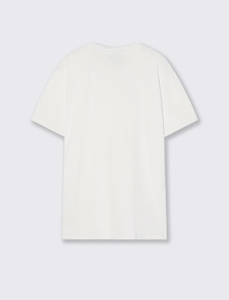 T-shirt girocollo in cotone mercerizzato - Bianco