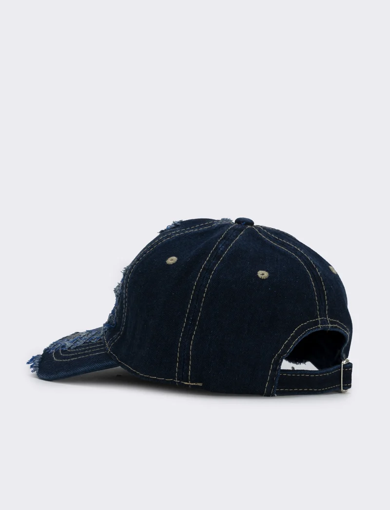 Cappello baseball con frange colorate - Blu