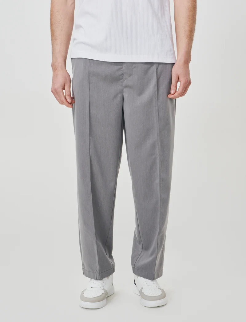 Pantalone Chino Jogger Baggy Fit - Grigio mel.