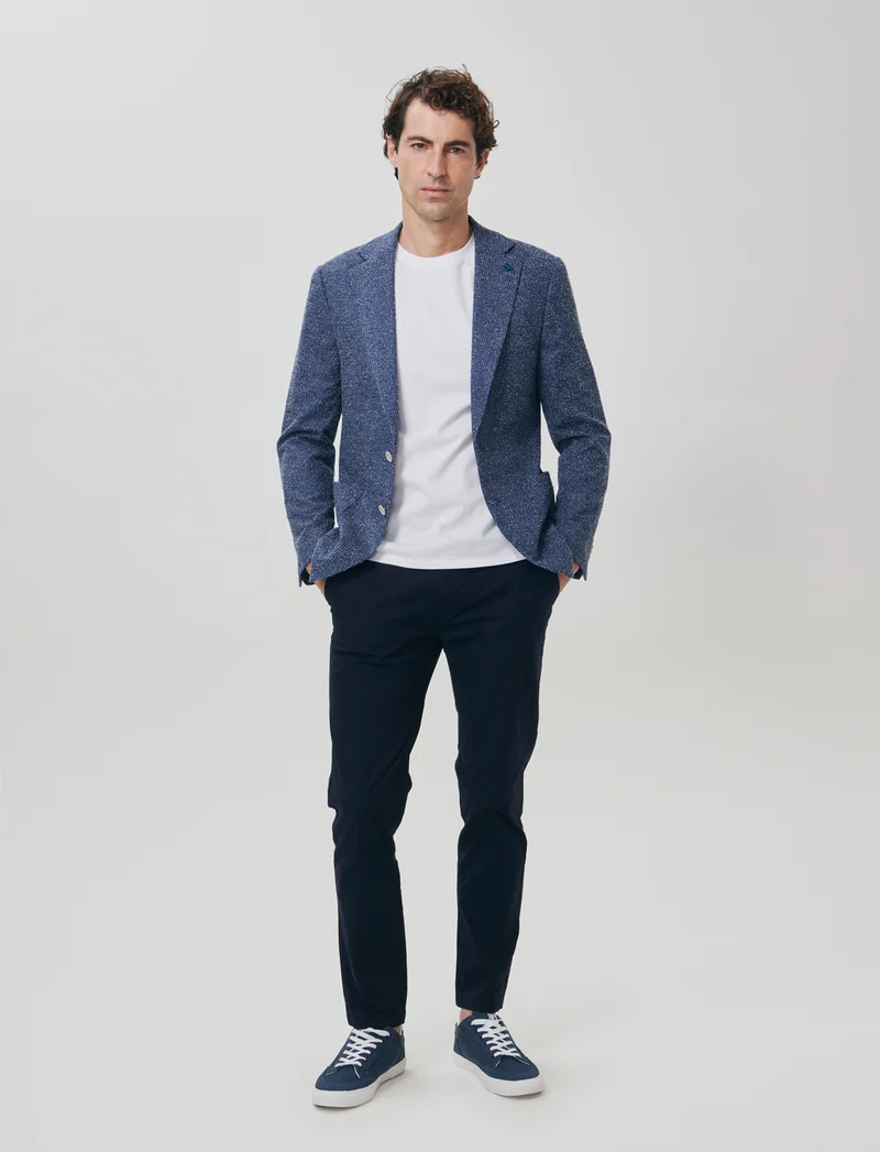 Pantaloni Chino Slim Fit in Cotone Stretch - Blu