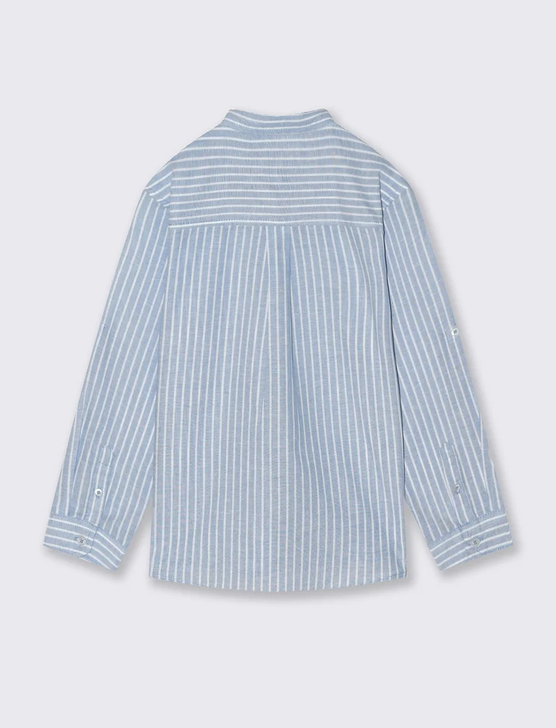 Camicia in cotone rigata con tasca - Righe