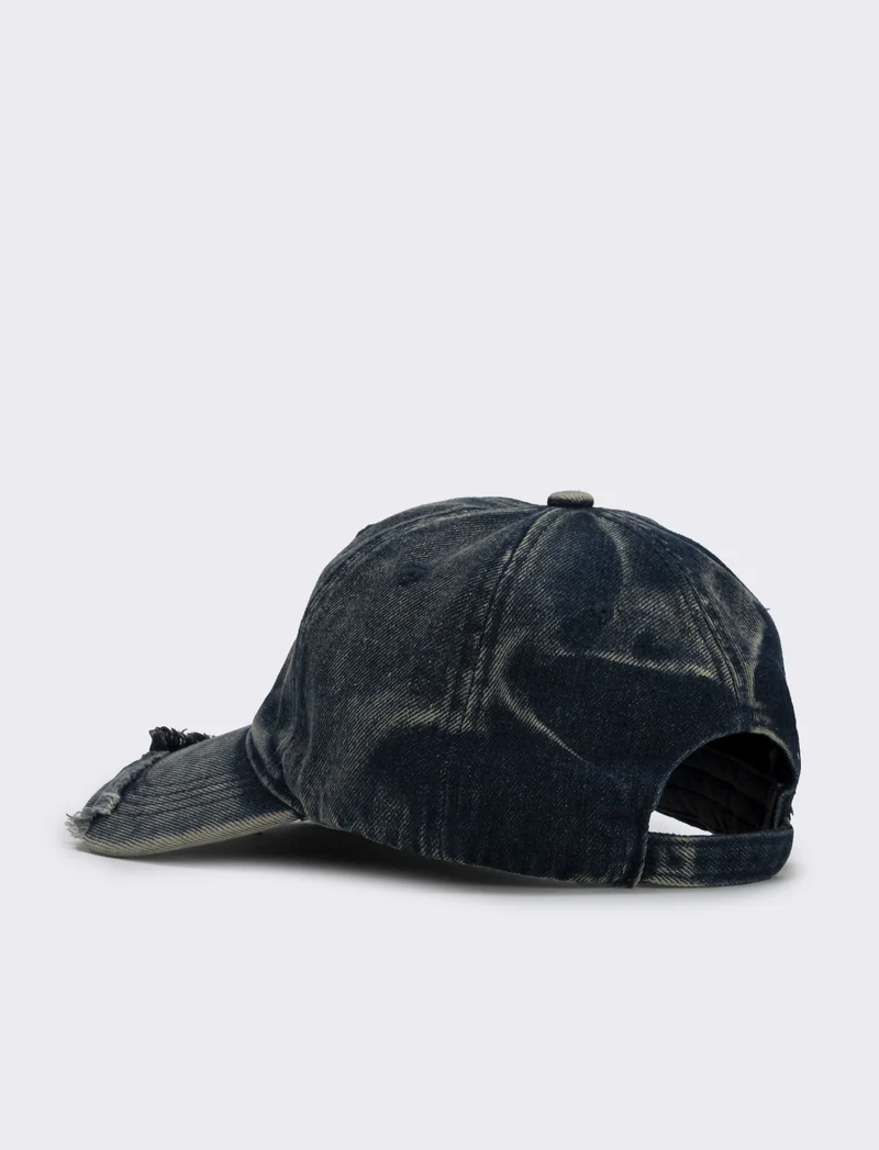 Baseball delavè visiera sfrangiata uomo - Blu