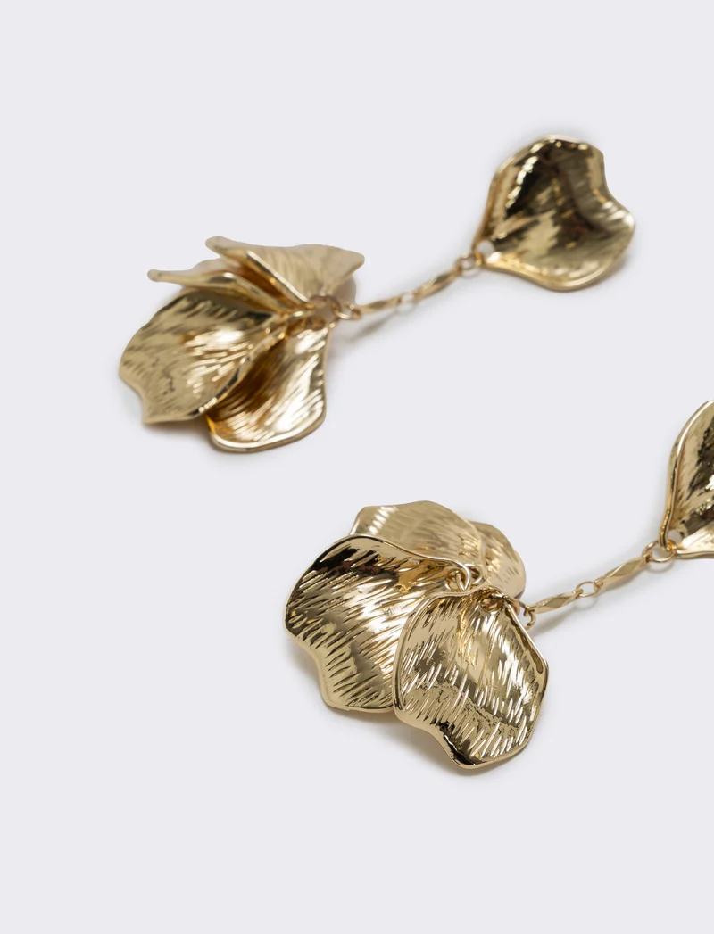 Orecchini pendenti a forma di petali - Oro