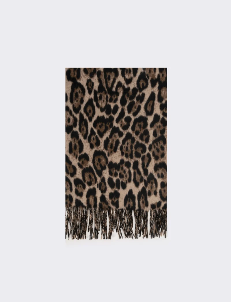 Sciarpa donna stampa animalier - Marrone