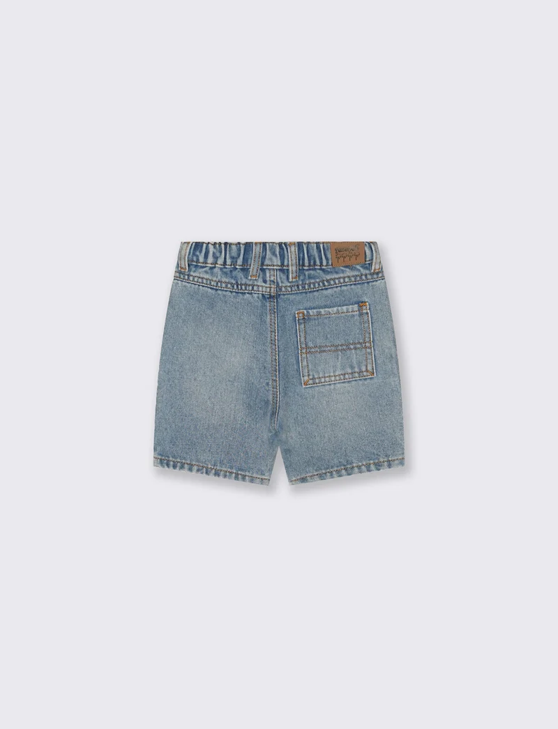 Bermuda in denim con vita regolabile - Denim chiaro