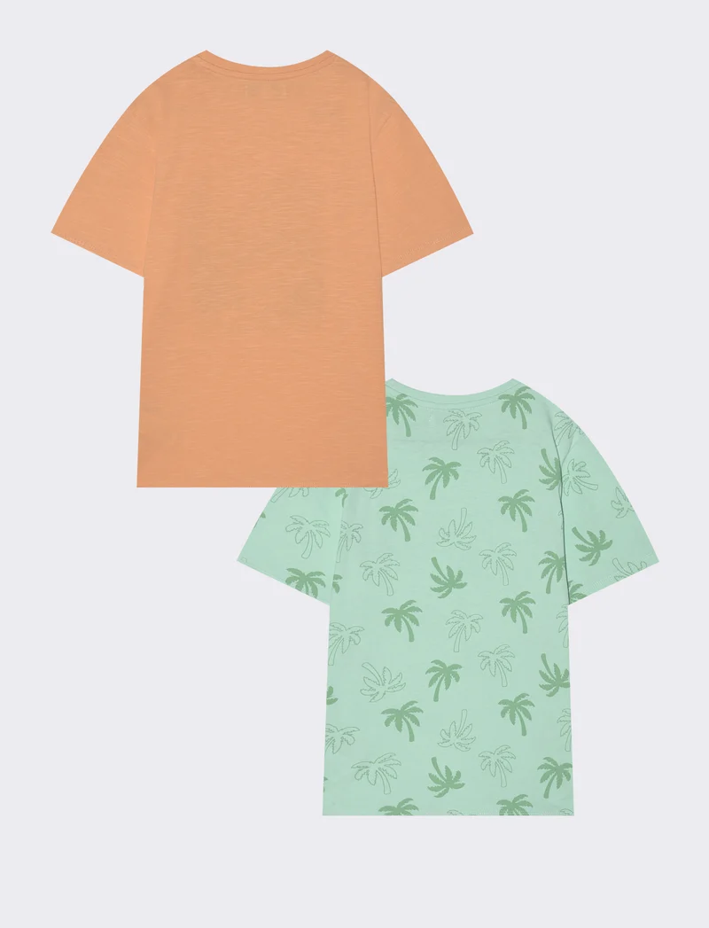 T-shirt 2Pack con stampa e vestibilità regular - Verde
