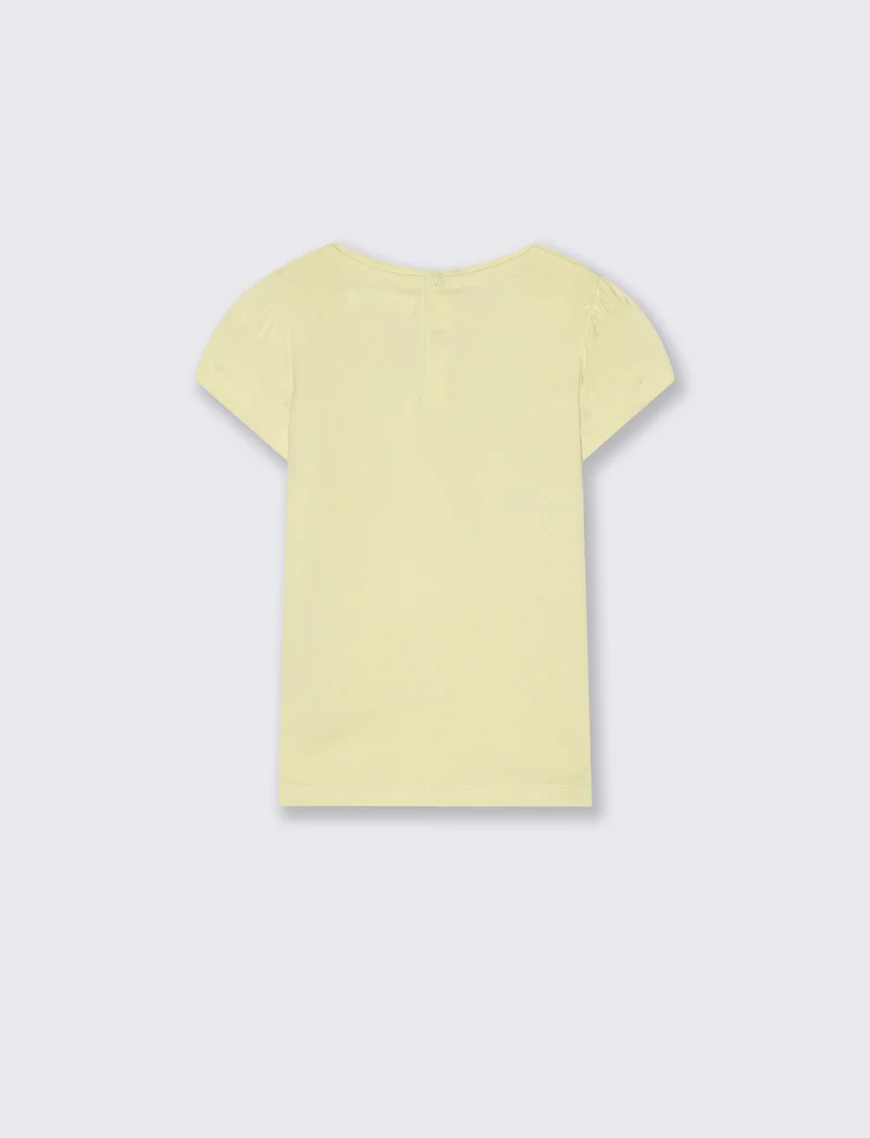T-shirt girocollo manica corta con stampa - Giallo
