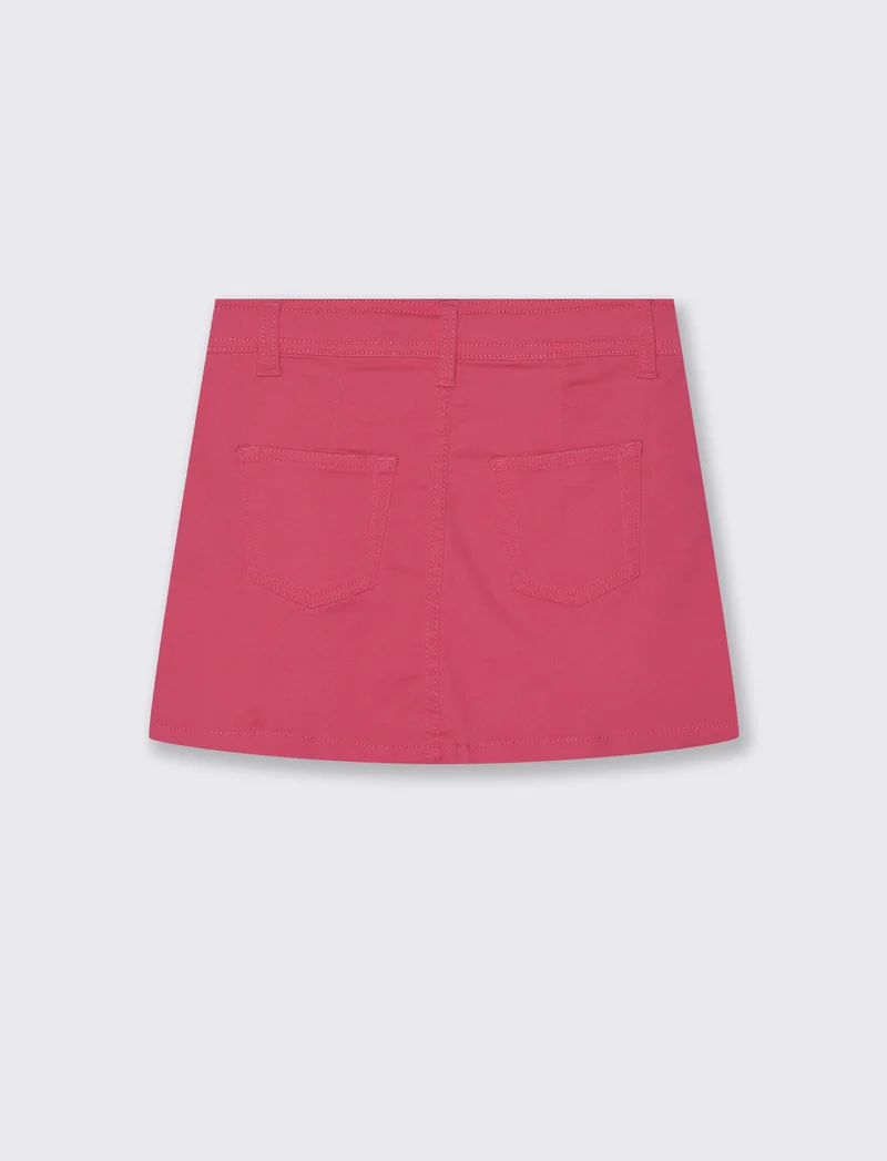 Gonna elastica con tasche e pinces - Fuxia