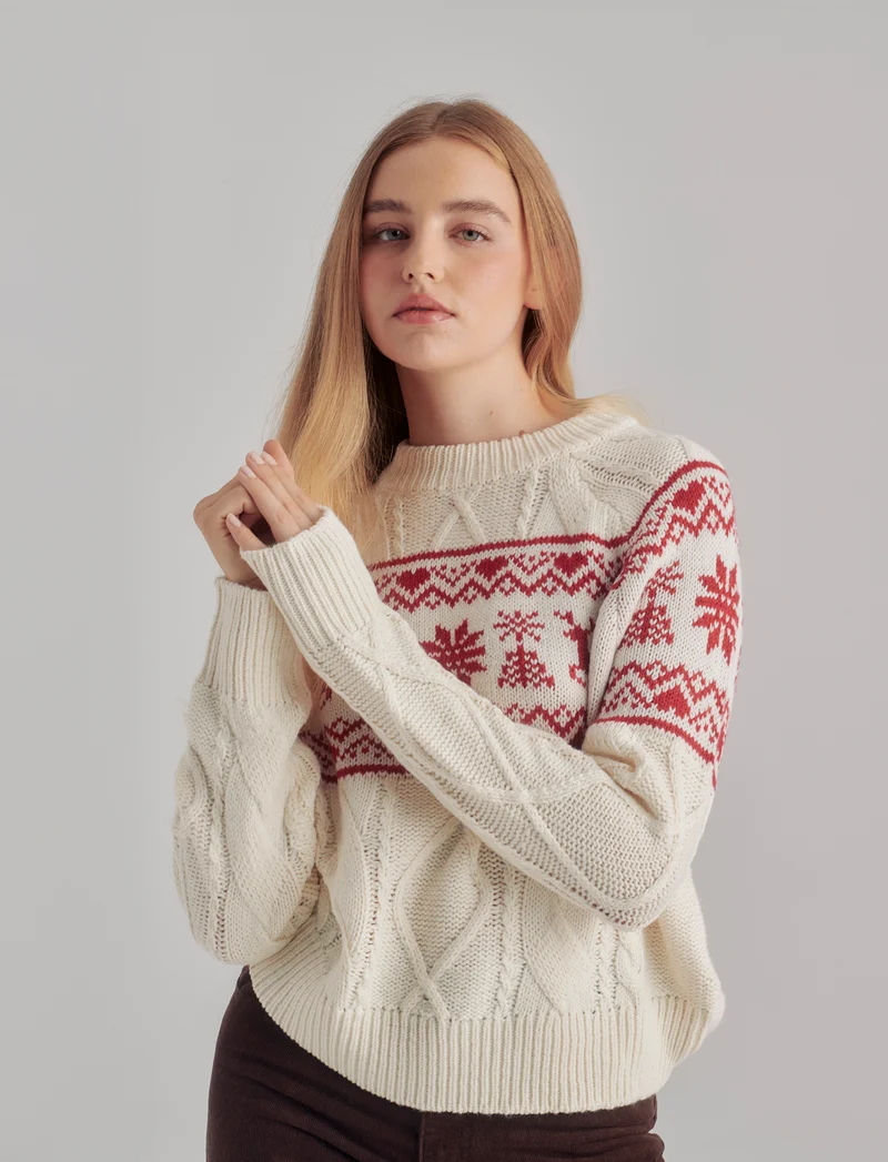 POLLOVER CON LAVORAZIONE JACQUARD TEMA NATALE - var 1