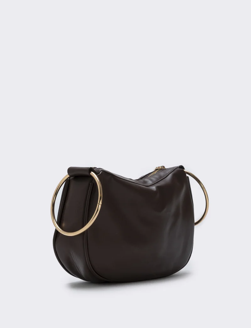 Borsa con manici in metallo - Moro