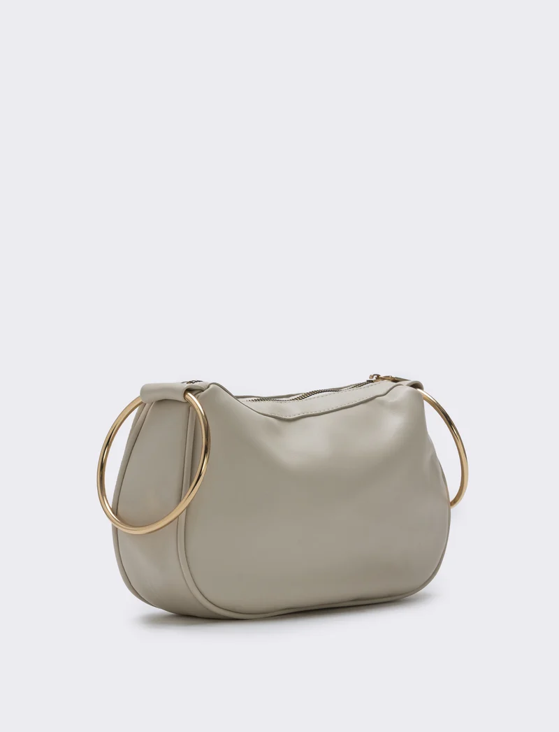 Borsa con manici in metallo - Beige