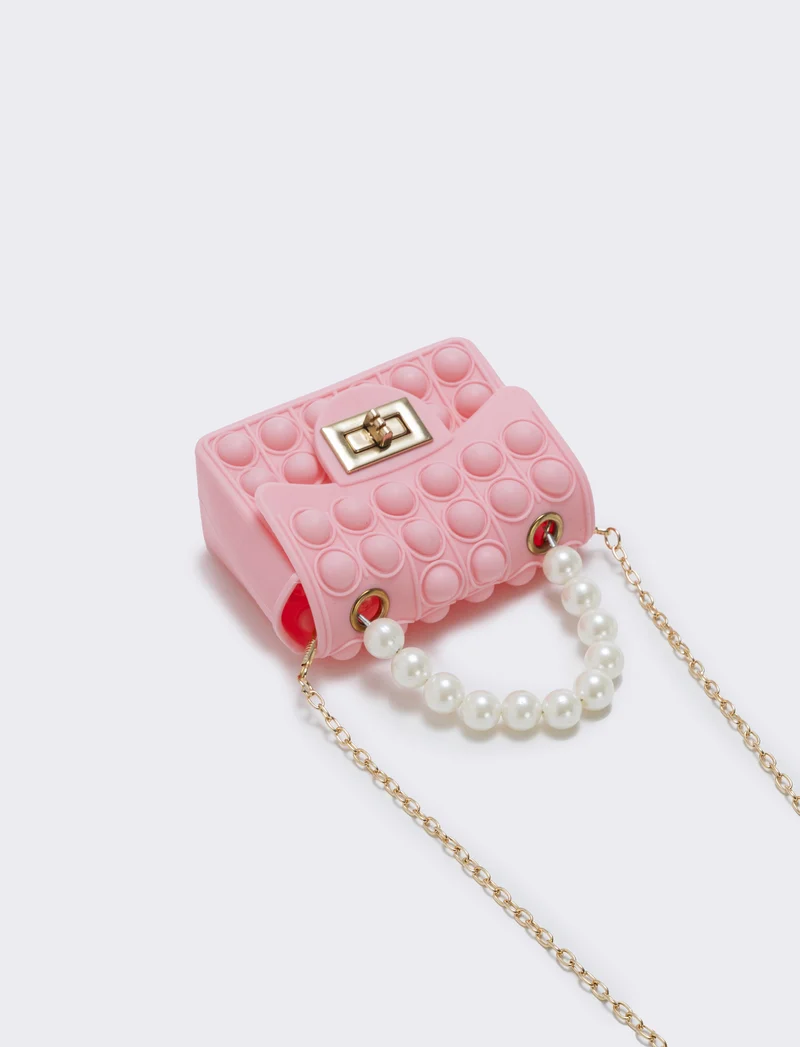 Borsa pop it con manico di perle - Rosa