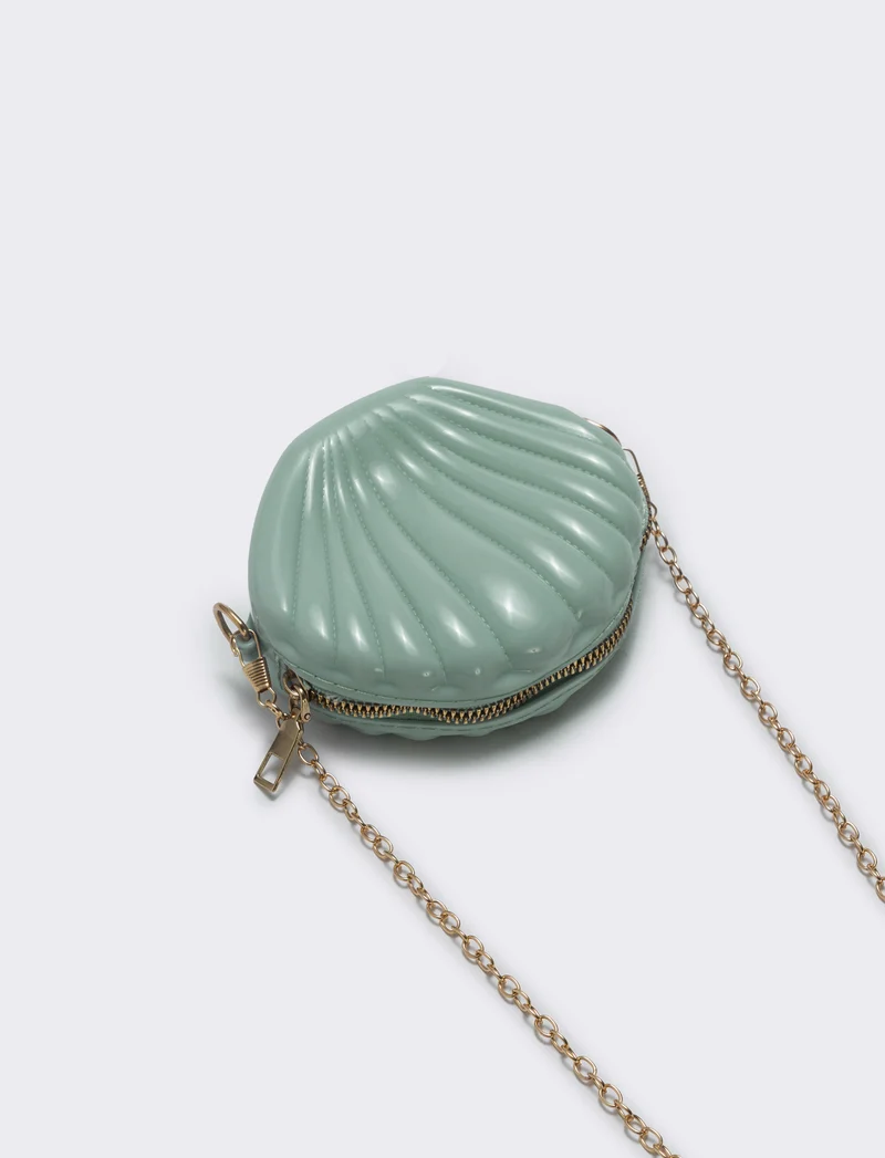 Borsetta conchiglia in PVC per bambina - Verde chiaro