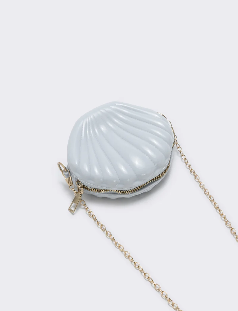 Borsetta conchiglia in PVC per bambina - Bianco