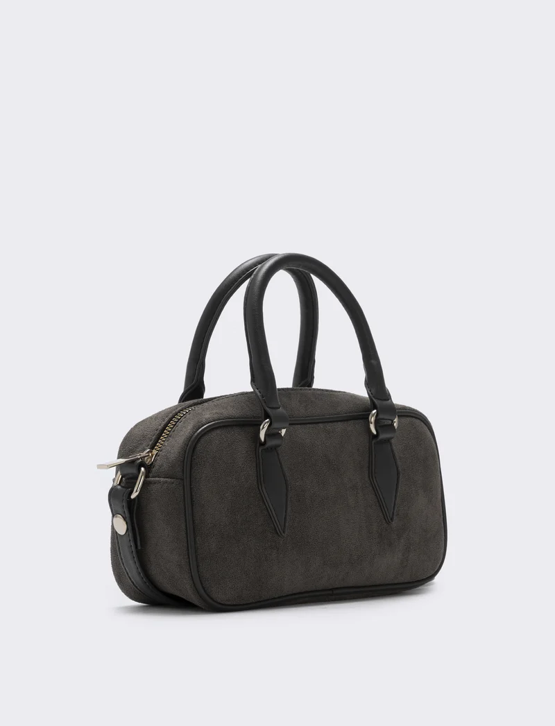 Bauletto rettangolare in suede elegante - Moro