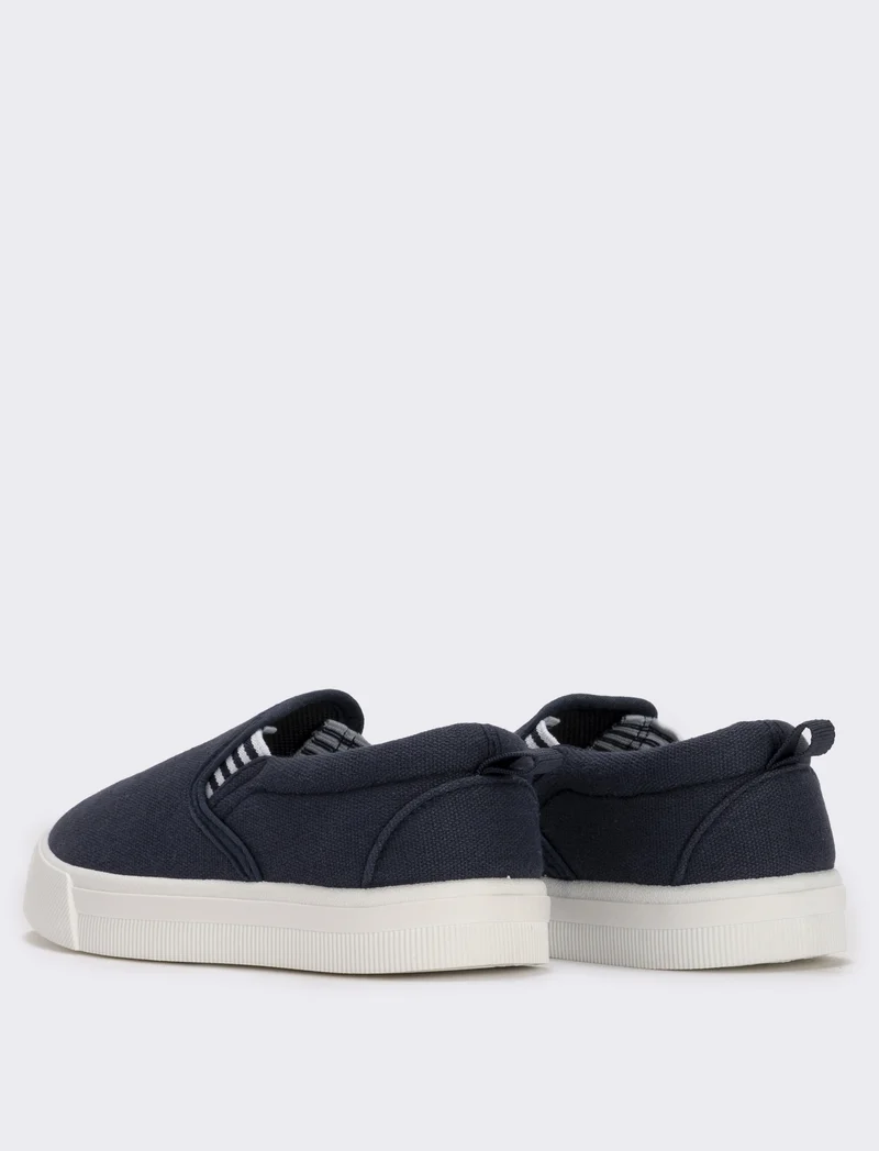 Slip-on blu in denim con elastici - Blu