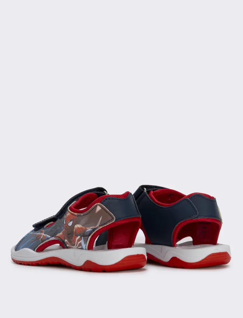 Sandalo Spiderman blu con doppio strappo - Blu