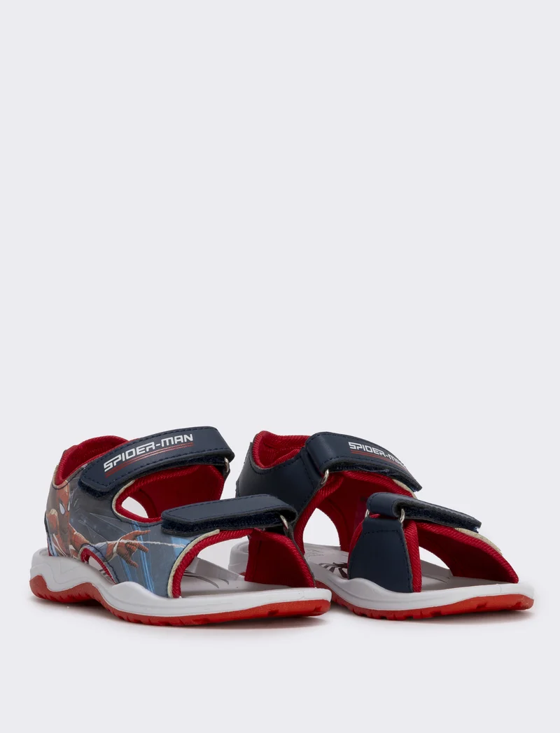 Sandalo Spiderman blu con doppio strappo - Blu