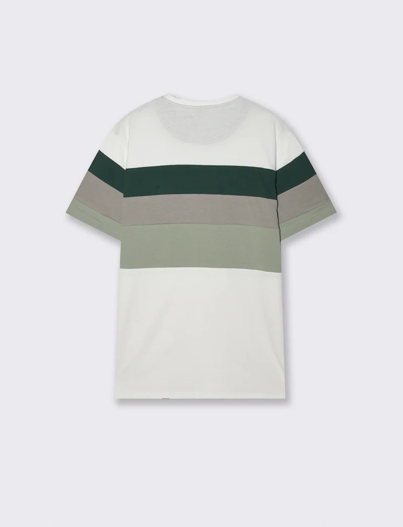 T-shirt girocollo con fascia multipla - Bianco