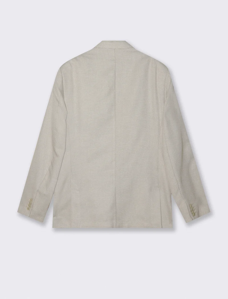 Blazer Oxford con Colletto a Revers - Beige
