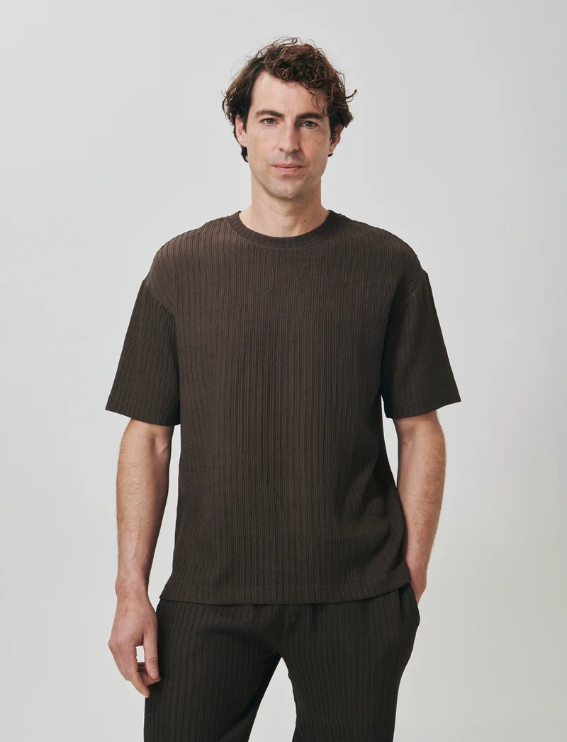Bermuda Jacquard con Vita Jogger Relaxed - Moro