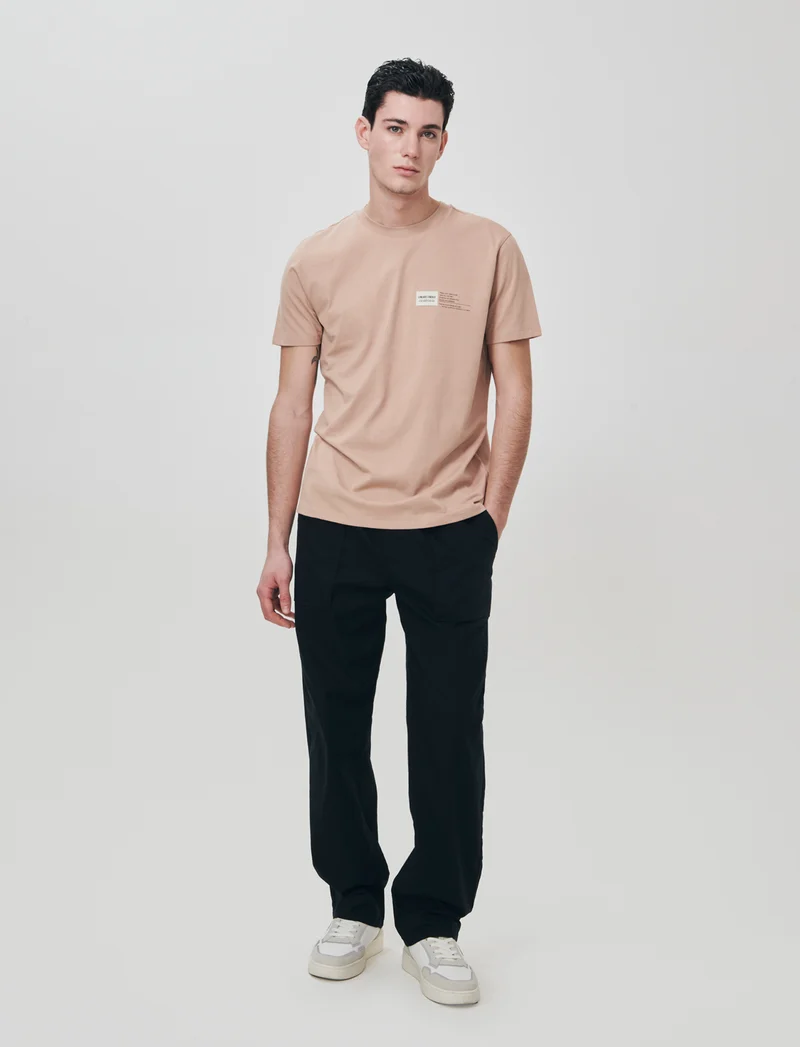 Pantalone in Cotone Regular Fit con Tasche - Nero