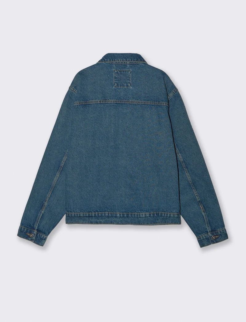 Giubbotto in denim effetto slavato - Denim