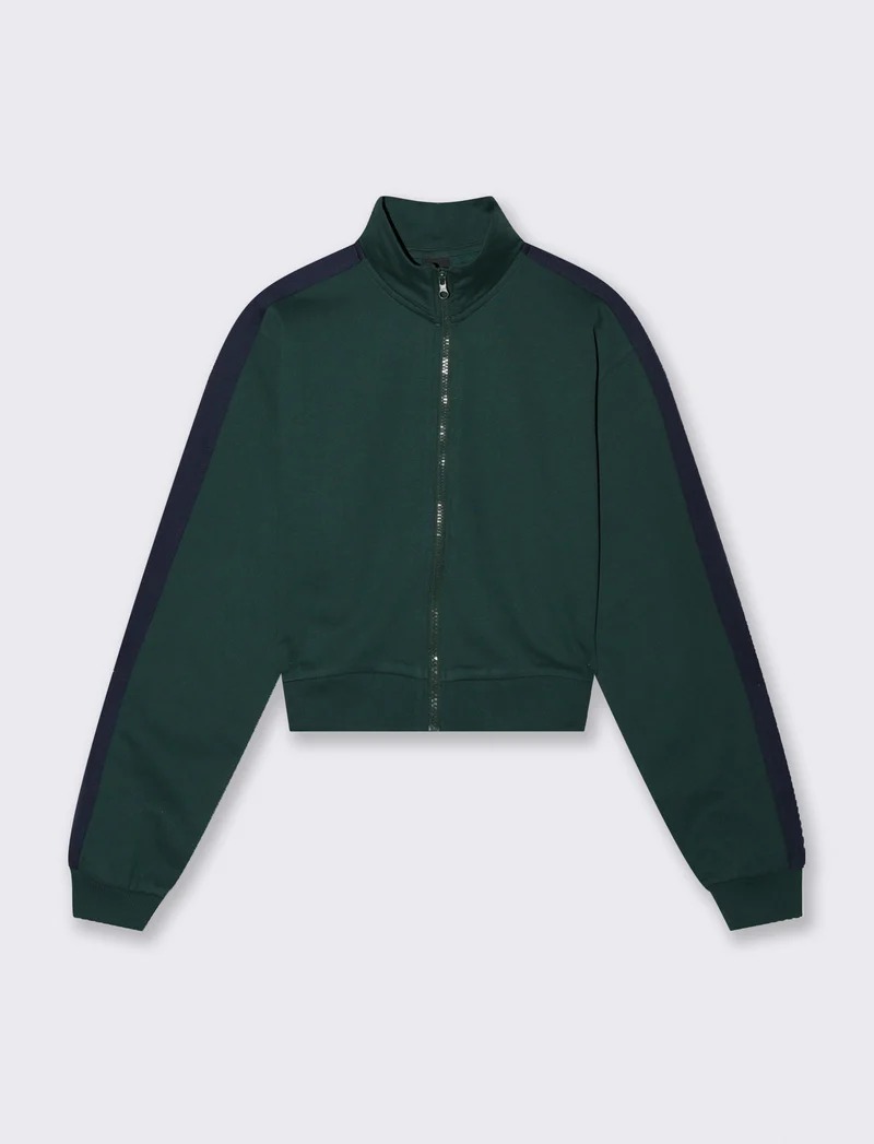 FELPA CON ZIP - Verde bosco