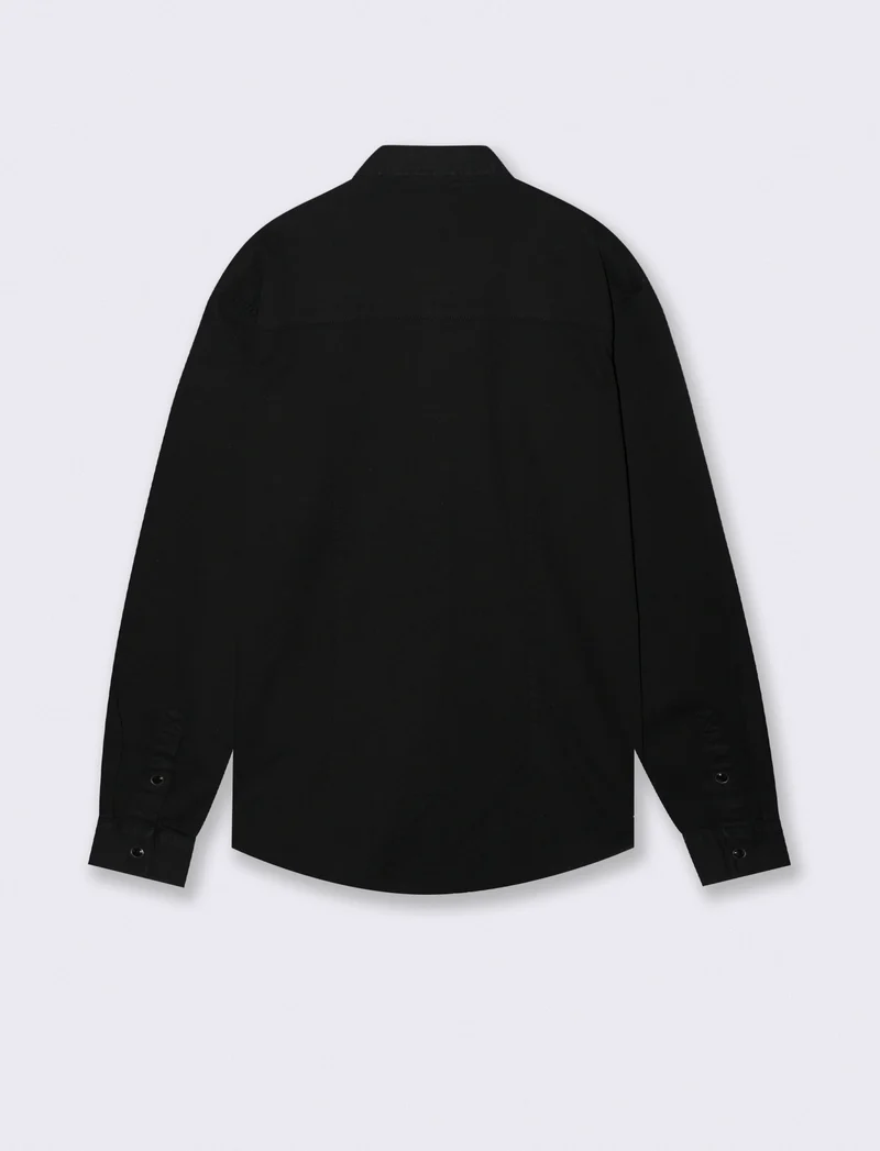 Camicia in denim colorato regular fit - Nero