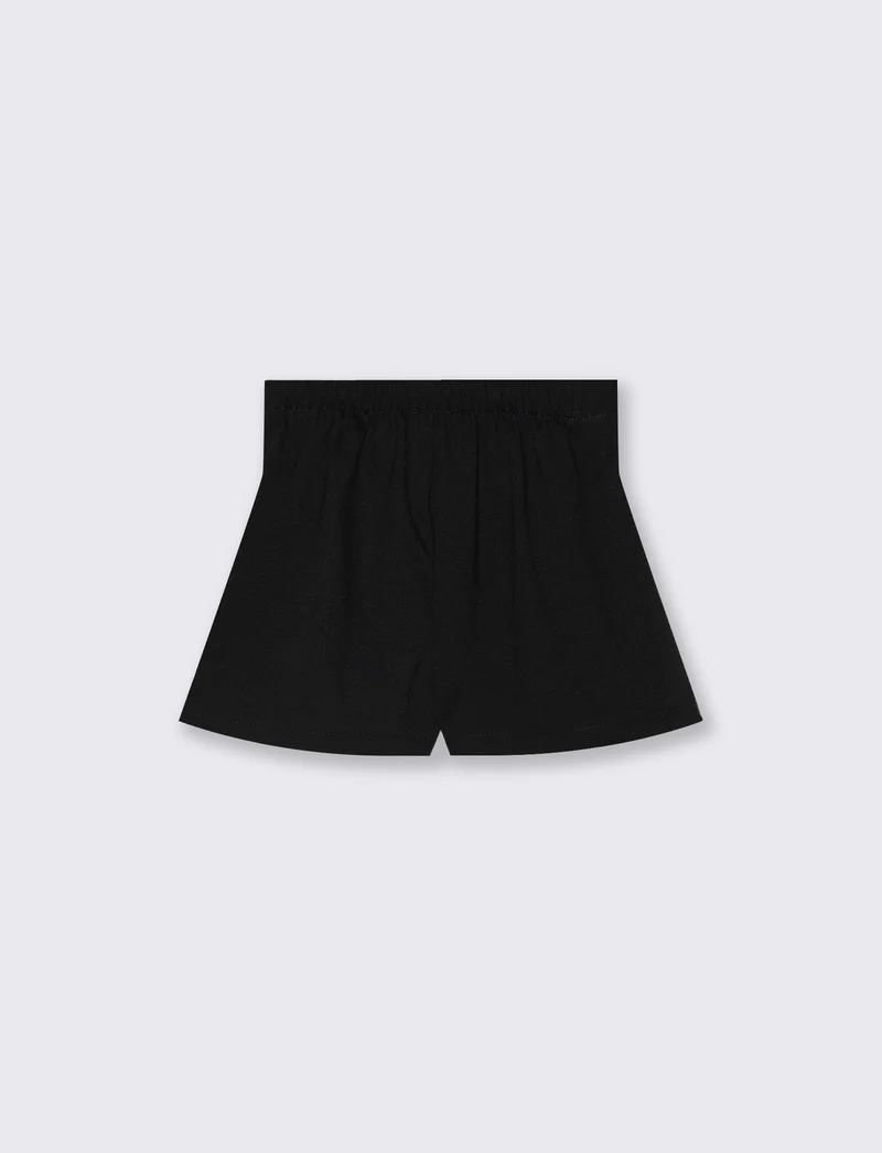 Short finta gonna con applicazione in metallo. - Nero