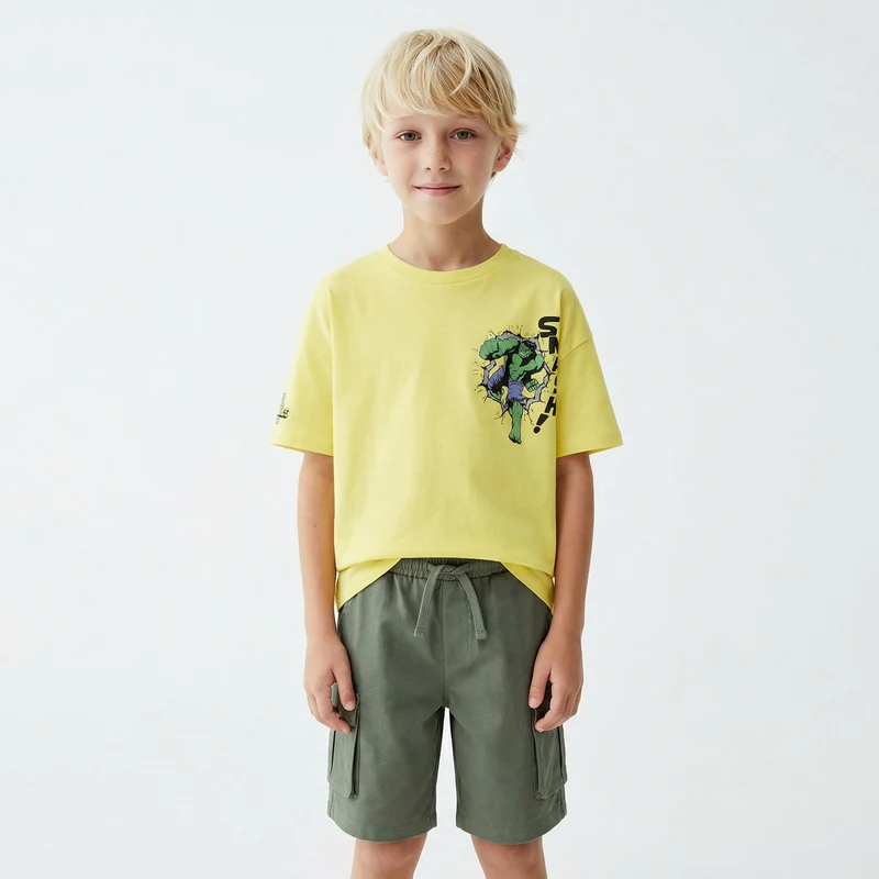 T-shirt cotone con personaggi Marvel - Giallo