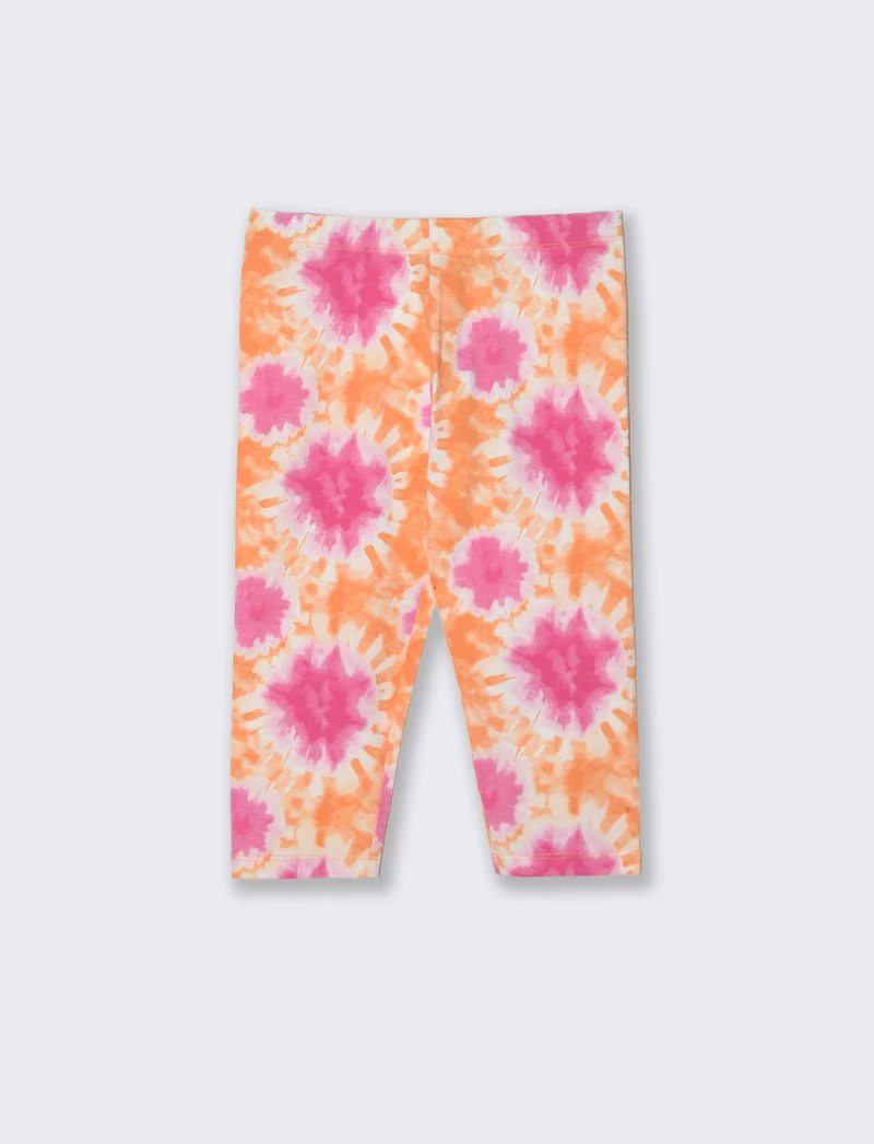 Leggings 3/4 in cotone elastico stampato - Multicolore
