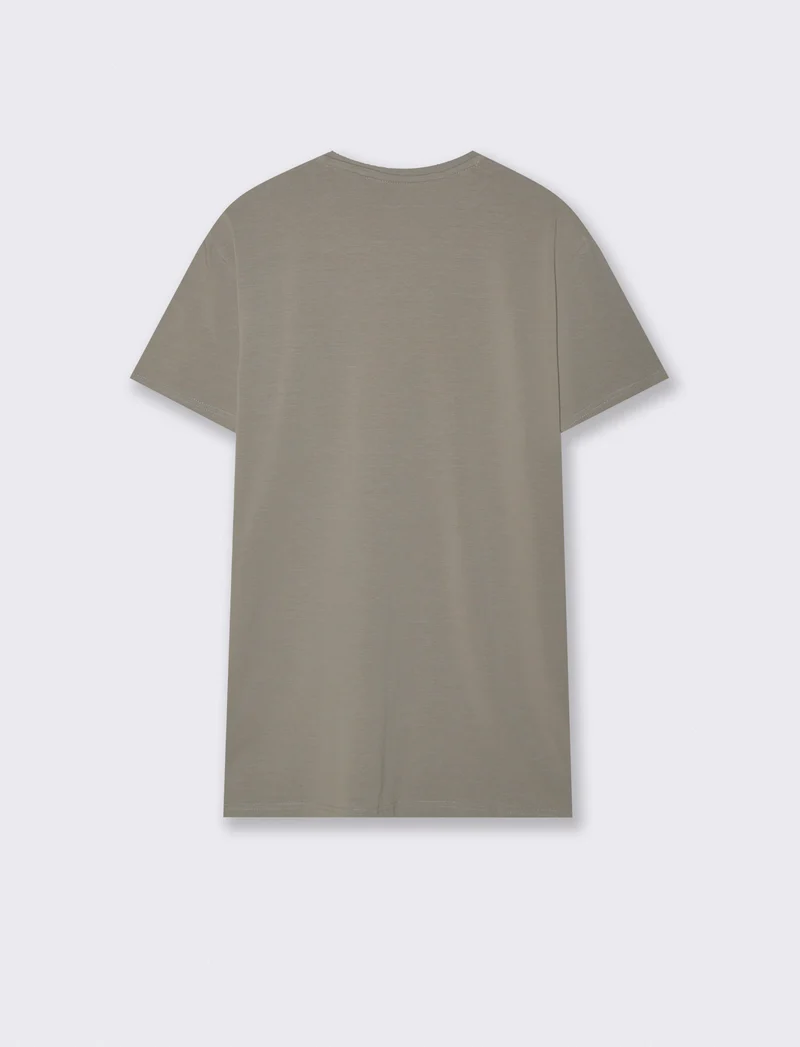 T-shirt slim fit in cotone elasticizzato - Grigio