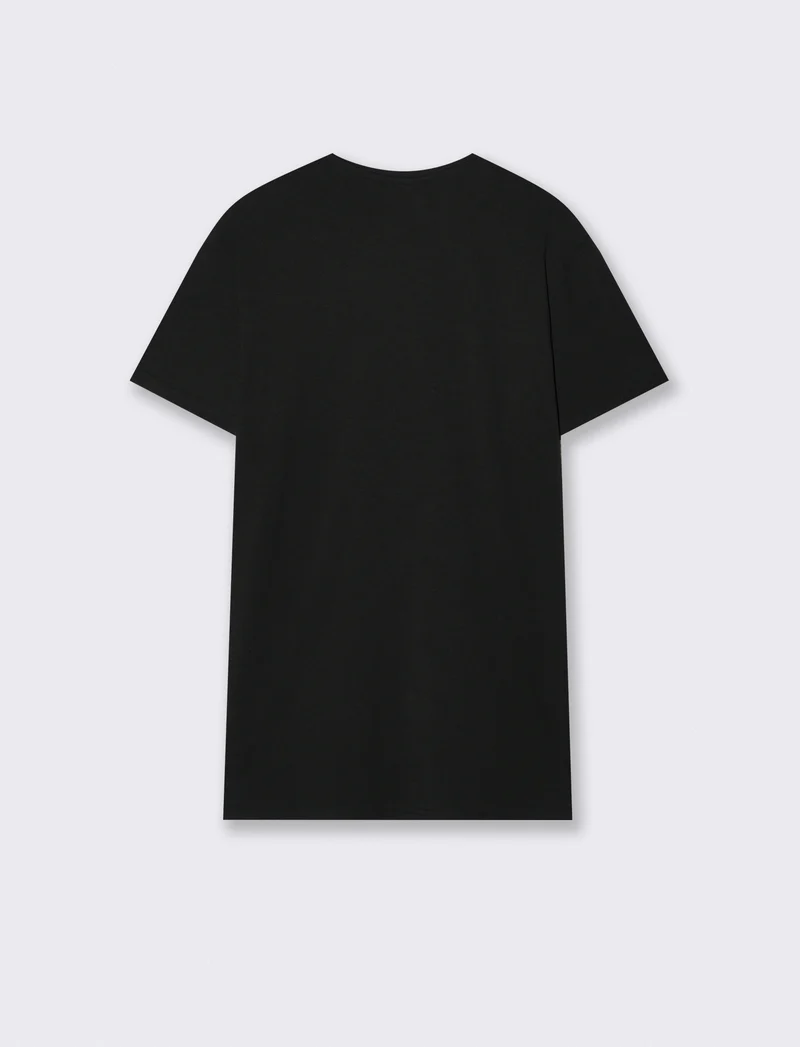 T-shirt slim fit in cotone elasticizzato - Nero