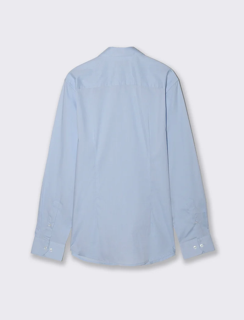 Camicia Regular Fit Easy Iron Collo Francese - Celeste