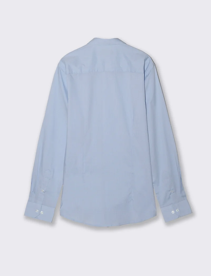 Camicia Slim Fit Easy Iron in Cotone - Celeste