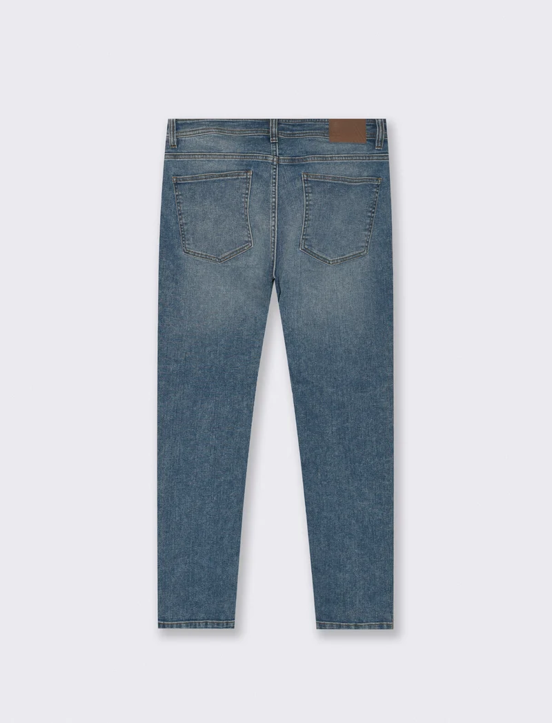 Jeans skinny fit blu medio effetto slavato - Denim