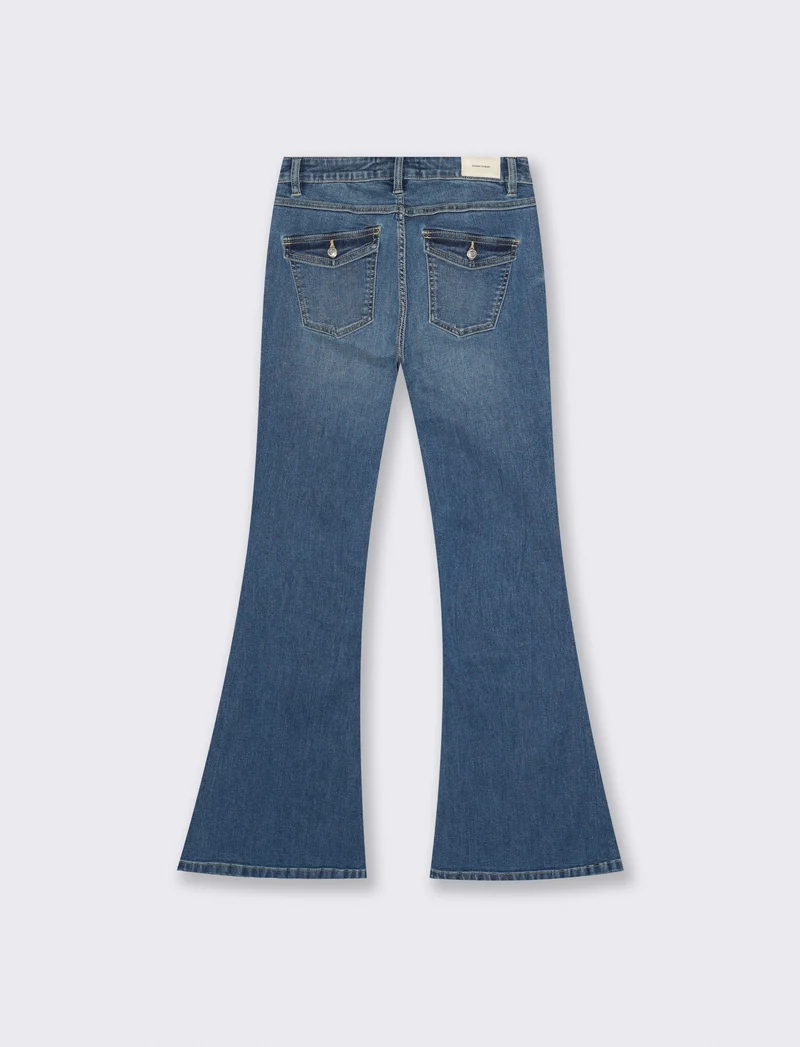 Jeans Flare Vita Bassa per Donne - Denim