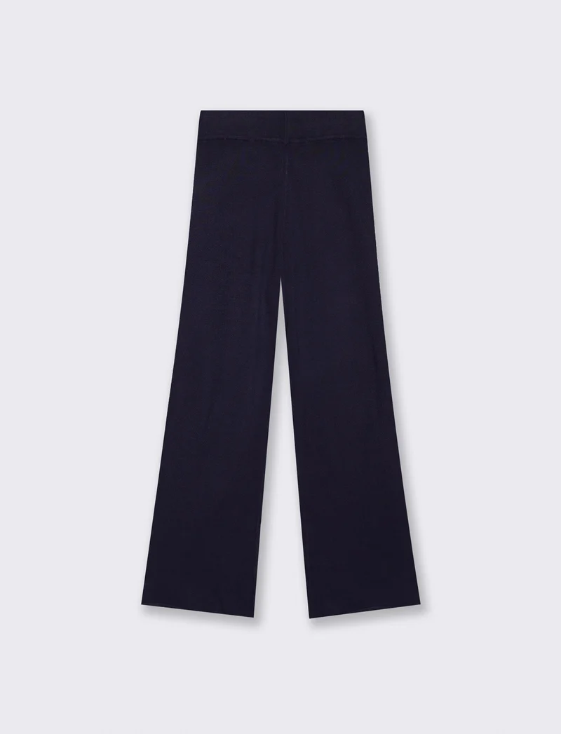 Pantalone in Maglia con Elastico Vita - Blu