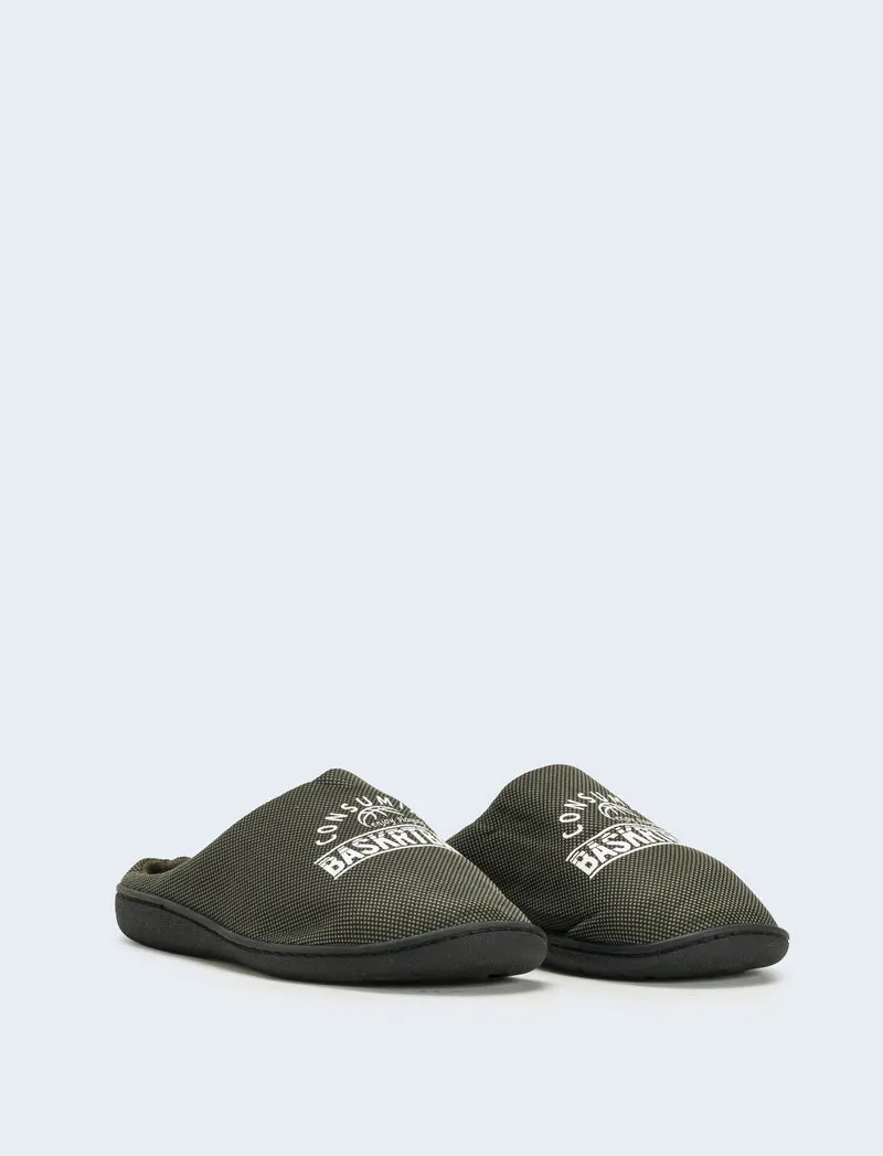 Pantofola da uomo con stampa - Verde