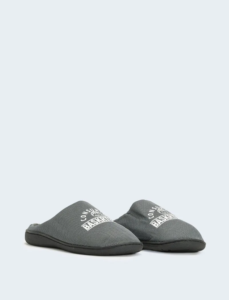 Pantofola da uomo con stampa - Grigio